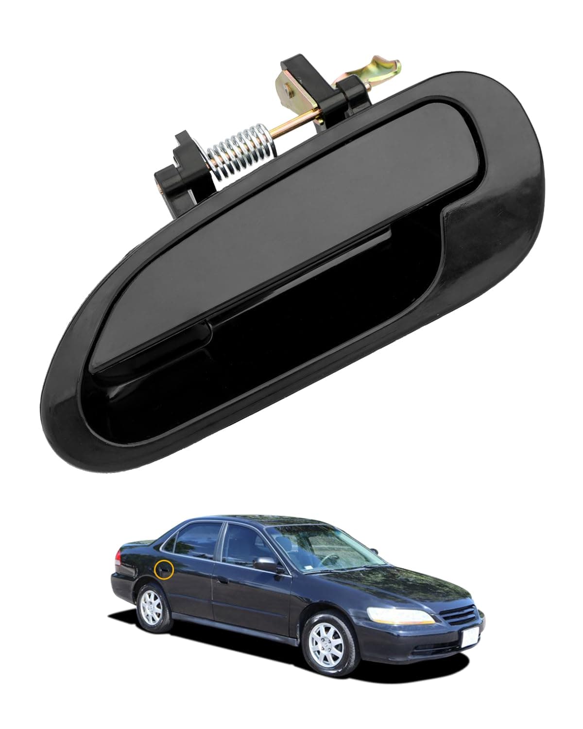 Gledewen Rear Left Door Handle Compatible with 19982002 Honda Accord Black Exterior Rear Left Driver Side Door Handle Replace 72680S84A01ZF 72140S86k12 Outside Outer Handle Part
