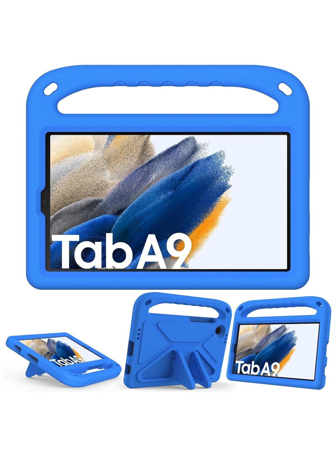 for Samsung Galaxy Tab A9(2023) SM-X110 /SM-X115 Kids Case,A11 / A9 8.7 Inch 2025/2023, Lightweight EVA Kid Friendly Shockproof Protective Case,Handle Stand Heavy Duty Tablet Cover (Blue)