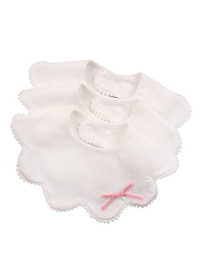 JANGANNSA 3 PCS Flower Baby Bibs Infant Burp Clothes for Baby Girls Saliva Towel Cotton Infant Toddler Girls Bibs(3 PCS -B)