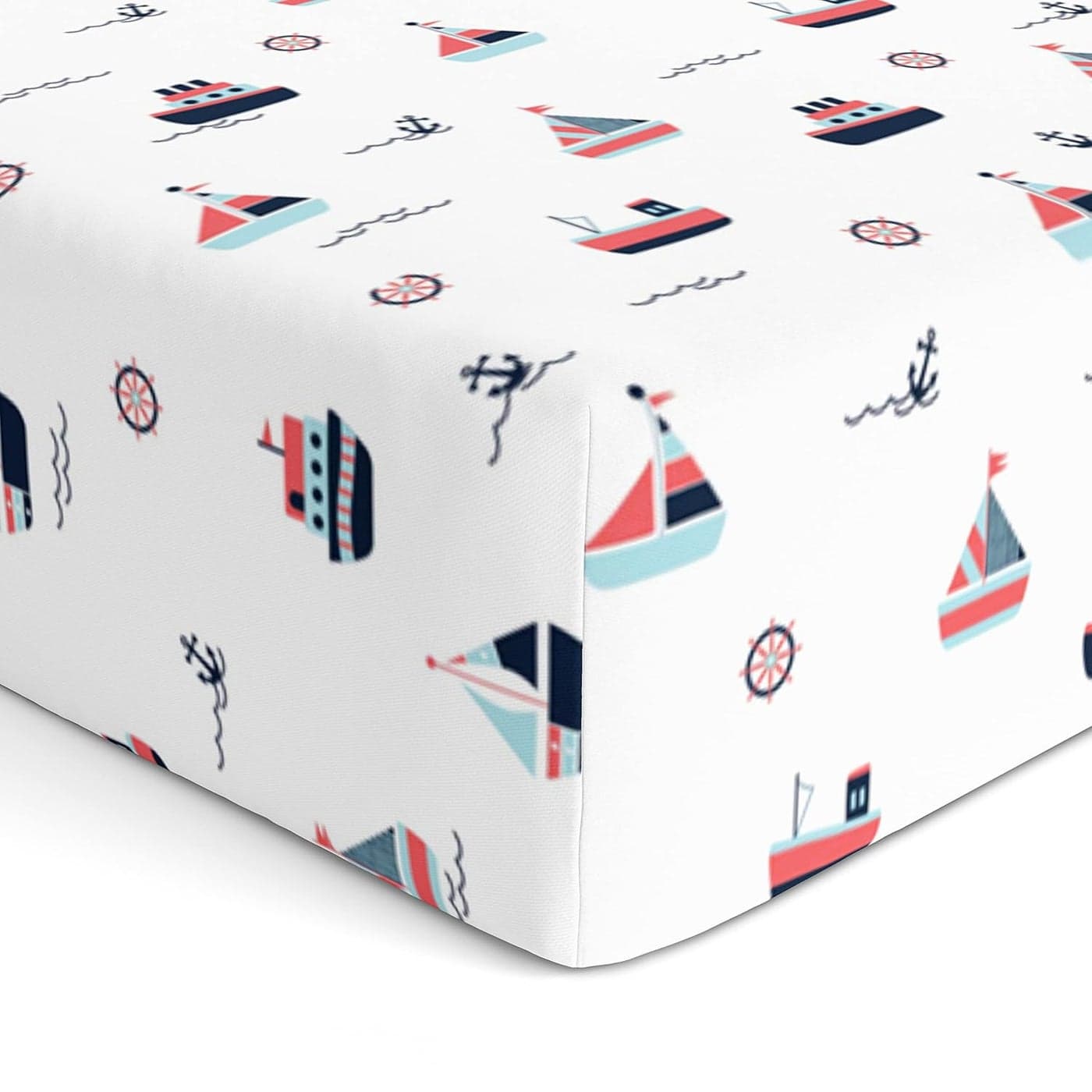 Cotton Baby Crib Fitted Bed Sheets for Cot Organic Twill Fabric Baby Bedding for New Born Infants Toddlers 48x24 Pack of 1 The White Cradle Yacht