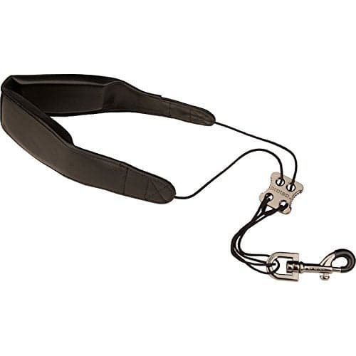 Protec Pro Tec L305M 24-Inch Leather Less-Stress Saxophone Neck Strap with Deluxe Metal Trigger Snap Abdominal Support,Black, Tall