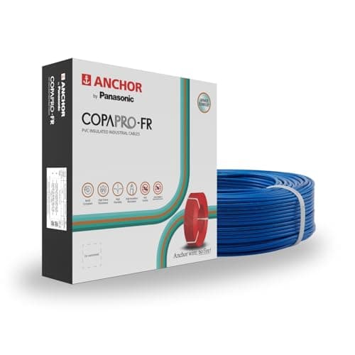Anchor by Panasonic 4 mm COPAPro FR Electrical Wire, 90 Meter Fire Resistant Single Core PVC insulated Pure Copper Wire, Anti Rodent Anti Termite Flexible Wire for Connections (BLUE, 96141BU)