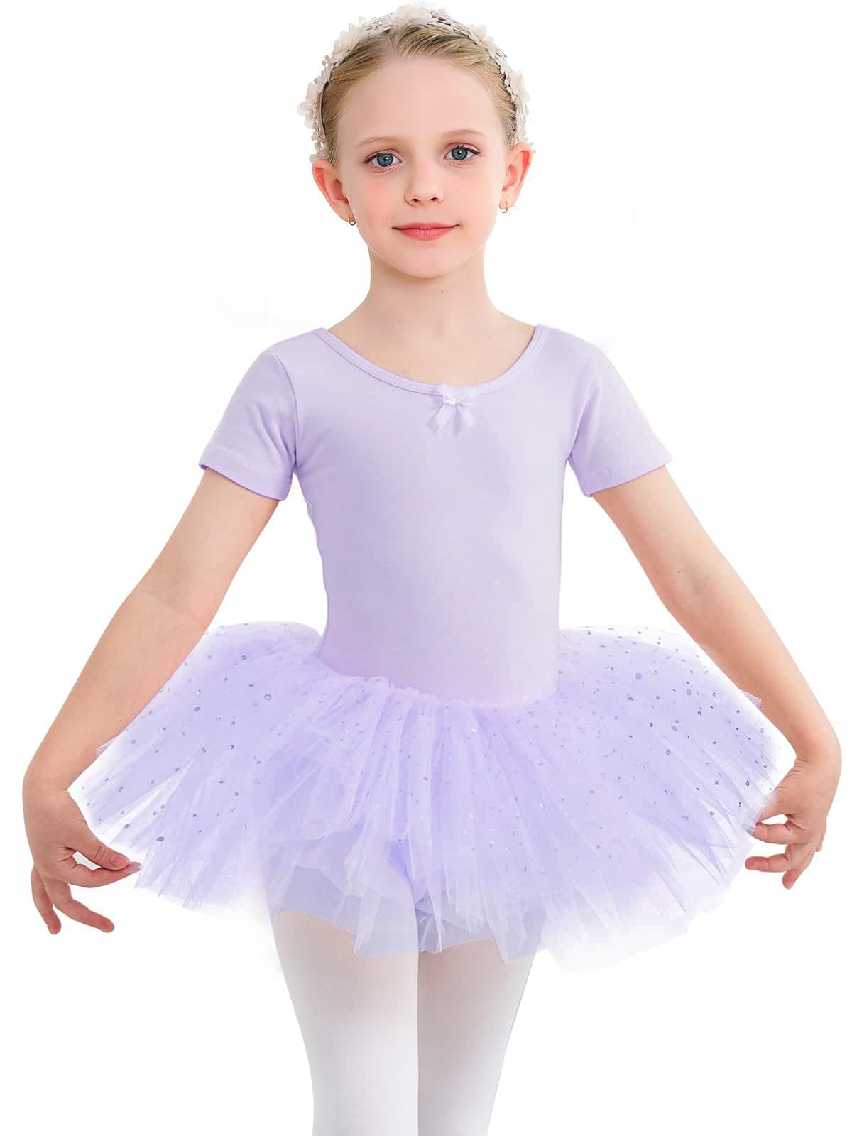 Gorchnc Toddler Dance Leotard with Skirt Ballet Outfit Ballet Tutu Purple