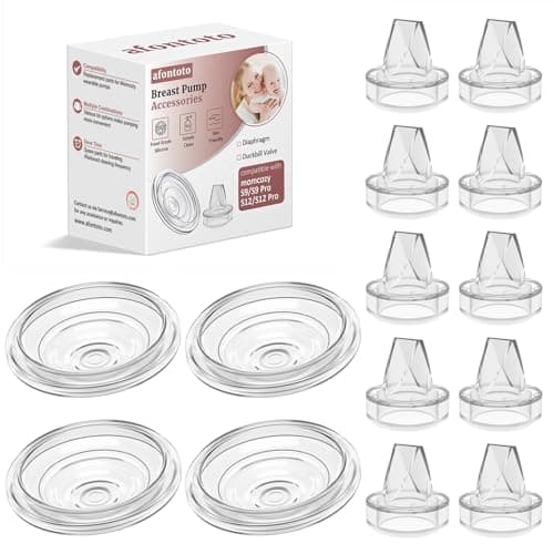 14Pack Breast Pump Parts Compatible with momcozy S9 ProS12 ProS9S12 Wearable Breastpump 10Pack Duckbill Valve 4Pack Silicone Diaphragm Breast Pump Replacement Parts Breastfeeding Essentials Kit