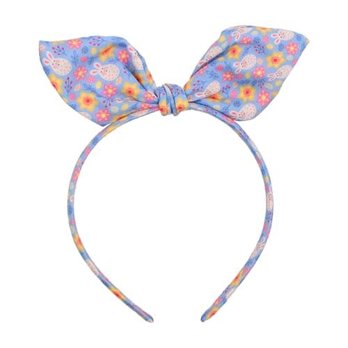 SARATA Easter Headbands for Women Spring Bows Headbands Cute Rabbit Bunny Ear Egg Chick Flowers Design Knoted Hairbands Easter Hair Accessories Bunny Flowers 1 Count Pack of 1