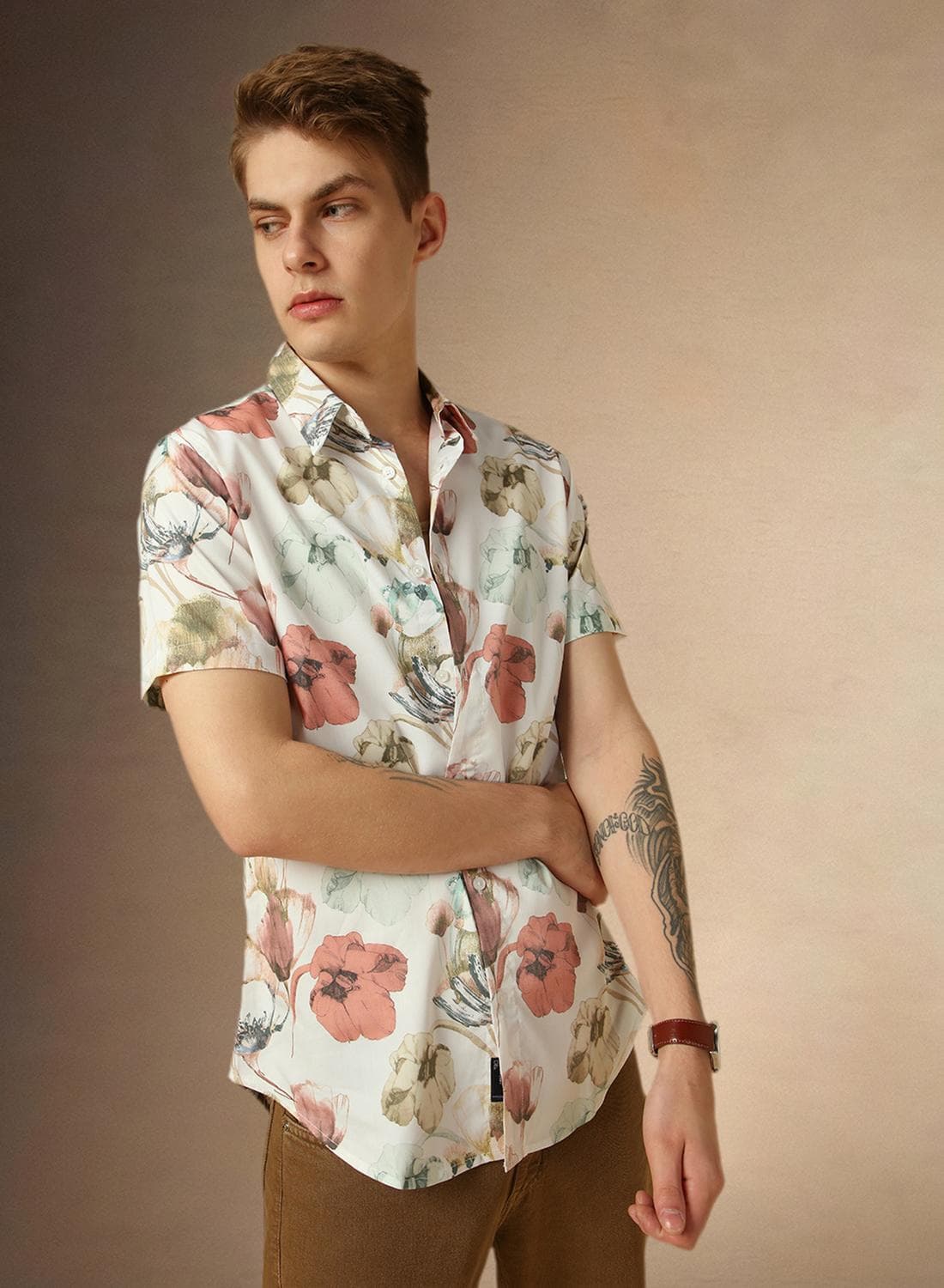 Men's Multicoloured 100% Cotton Printed Regular Fit Shirt