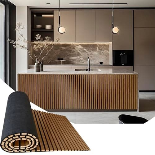 94.5 x 23.6 in Acoustic Wood Wall Panels,3D Flexible Soundproof Absorbing Panels,Wood Slat Walls for Interior Wall Decor (Walnut)