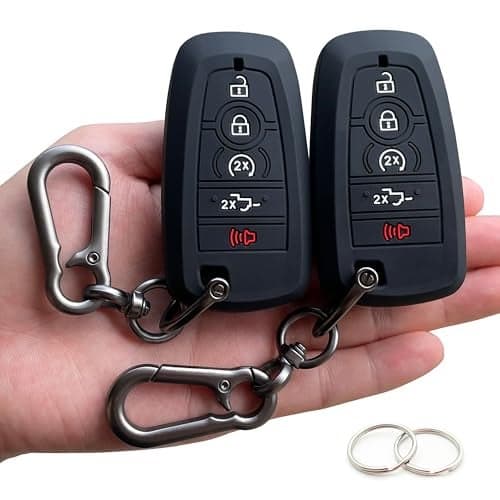 TANDRIVE Key Fob Cover for 2026 20252017 Ford F150 F250 F350 F450 F550 F650 F750 5 Button Silicone 2Pack Black