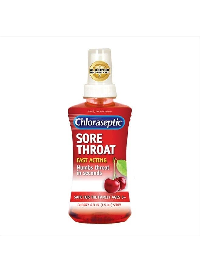 Sore Throat Spray, Cherry, 6 fl oz, 1 Bottle