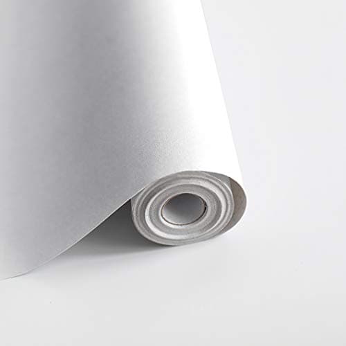 Safiyya 118"x17.7" Peel and Stick Wallpaper White Contact Paper Waterpoof Self Adhesive Decorative Contact Paper Vinyl Roll for Wall Kitchen Wallpaper for Bedroom