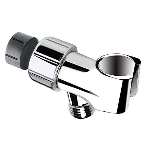 YOO.MEE Adjustable Shower Arm Bracket for Handheld Shower Head, 360° Swivel POM Ball Joint, Large Angle Adjustable Shower Holder, Chrome Finish