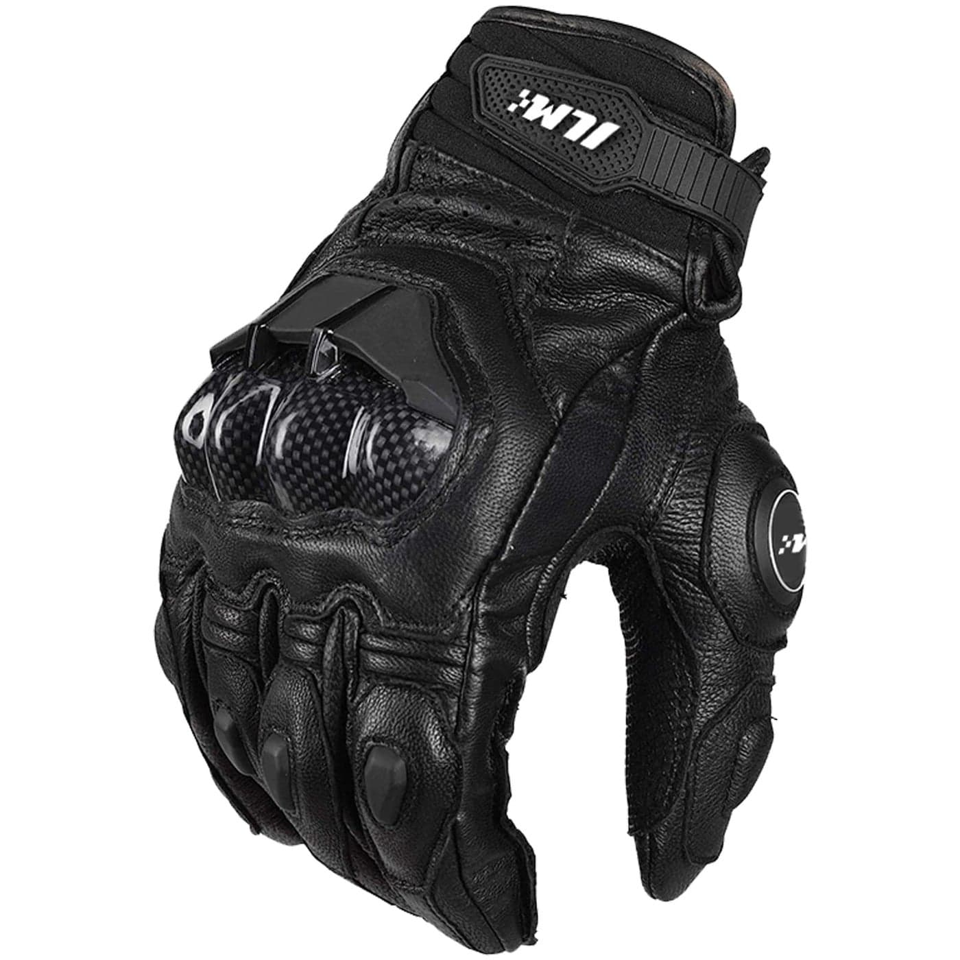 ILM Air Flow Leather Motorcycle Gloves Touchscreen for Men and Women ModelGRC01 L Black