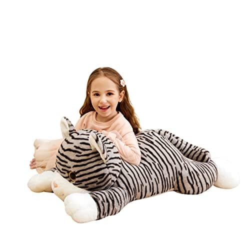 IKASA Giant Striped Cat Stuffed Animal Plush ToyLarge Kitten Big Jumbo Soft Toys30 Huge Size Cute Plushy Fluffy Fat PlushieGifts for Kid