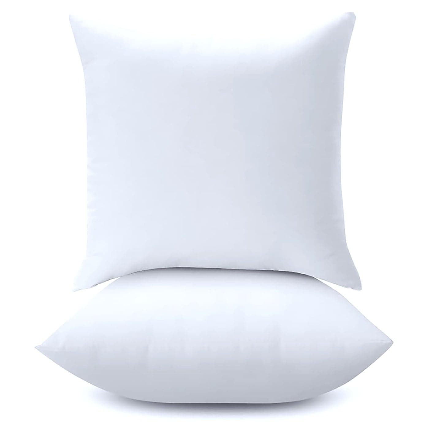 AJISH Set of 2 16 x 16 Inch Micorfiber Filled Cushion Filler Soft Fluffy Hotel Quality Premium Cushions Decorative Cushion for Sofa Bed Throw Pillow Insert Office Home Decor White