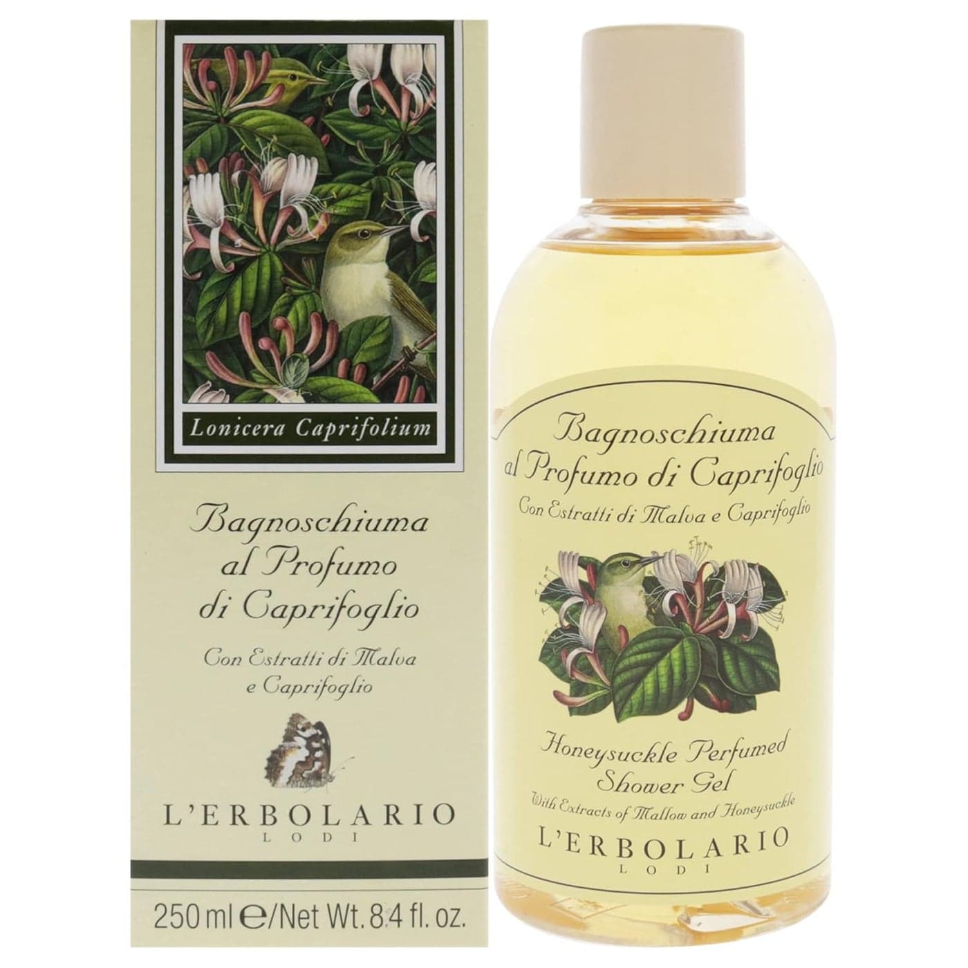 LErbolario Shower Gel Moisturizing Body Wash for Smooth Skin Softening and Nourishing Floral Body Soap for Delicate Skin Honeysuckle 84 oz