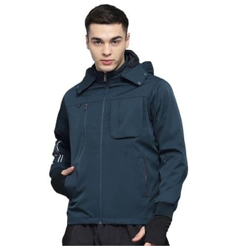 Monte Carlo Mens Solid Teal Detachable Hood Full Sleeve Jacket