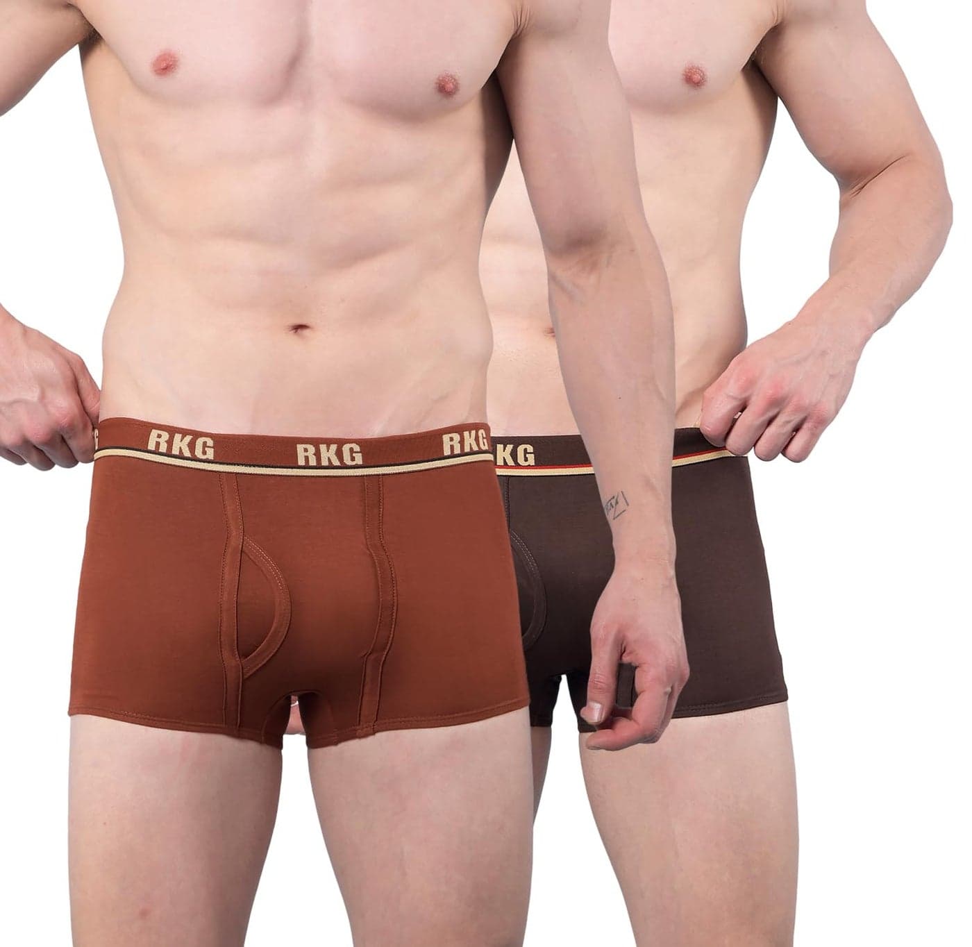 RKG Men’s Cotton Trunks Pack of 2 Soft & Breathable Innerwear | Comfortable Stretch Fit Everyday Underwear | Durable Elastic Waistband | from Dollar Brand