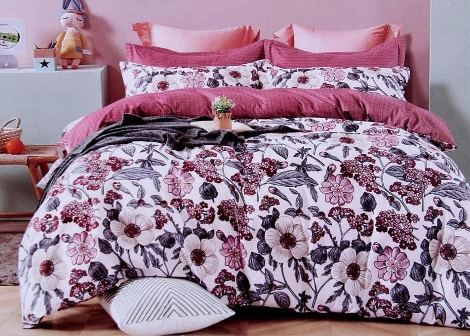 Laying Style400tc 1 Reversible Comforter Super King Size108 x 108 Both Side Same Print 1 Bedsheet King Size 108 108 inches and 2 Pillow Cover Comforter with Bedsheet