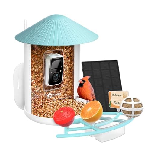 NETVUE by Birdfy Pro Smart Bird Feeder with Camera Solar Panel, Instant Arrival Alerts, Live Stream & Night Vision for Outdoors & Backyard Hummingbird, Cardinalis & Oriole Watching, Ideal Gifts, Blue