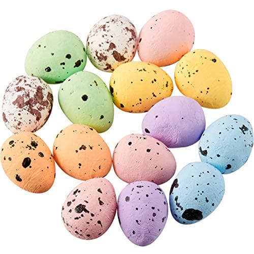 Fiada 450 Pieces Speckled Easter Eggs Small Foam Speckled Eggs Ornaments Easter Vase Filler for Crafts DIY Home Garden Decor 06 x 07 Inch