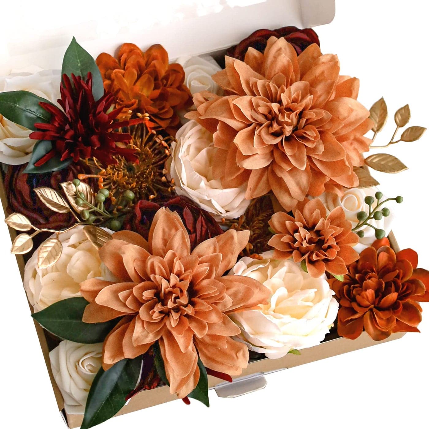 Lookein Artificial Flowers for DIY Wedding Decoration Bridal Bouquet Table Centerpieces Flower Garland Arch Flower Decoration Home Decor Rustic Terracotta