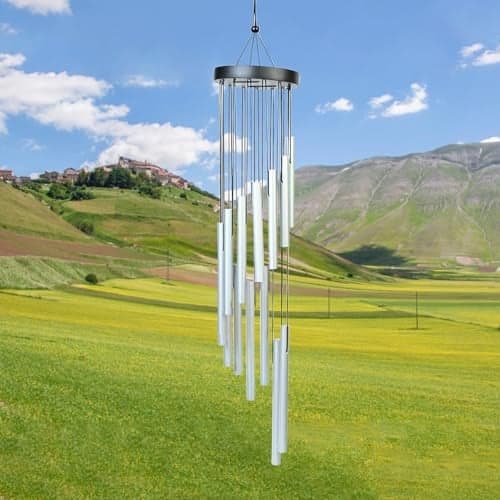 Hindcraft Wind Chimes for Home Décor – Positive Energy Decoration for Living Room, Bedroom, and Balcony | Housewarming Gifts, Stylish Showpieces, and Gift Items for Women, Silver 12-Pipe