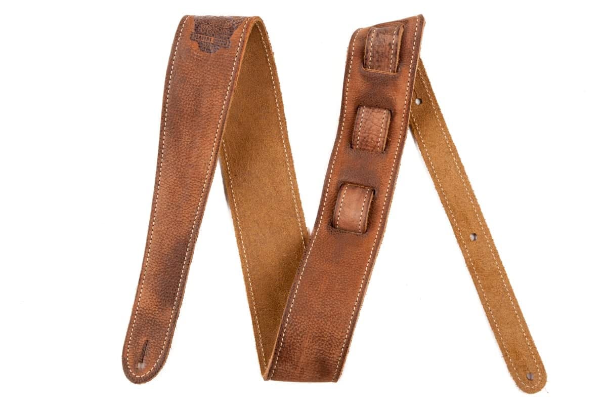 Fender Road Worn Leather Guitar Strap, 2in, Brown