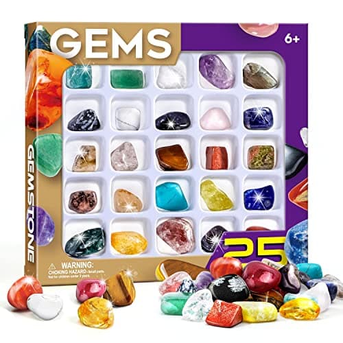 Gamerside Rock Collection for Kids 25 Unique Gemstones Crystals Educational Geology Science Kit Perfect STEM Toy Gift for Boys Girls Ages 612