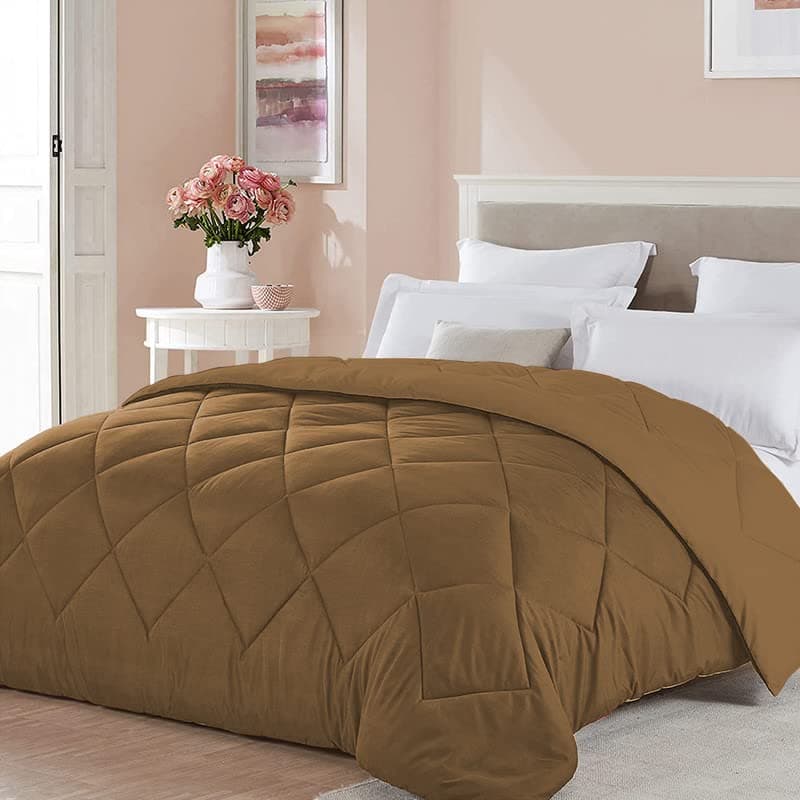 Jaipur Linen Soft Microfiber Filling 500GSM Heavy ComforterDuvet for Heavy Winter Size Single 152X228cm 60x90 inch ColorBrown