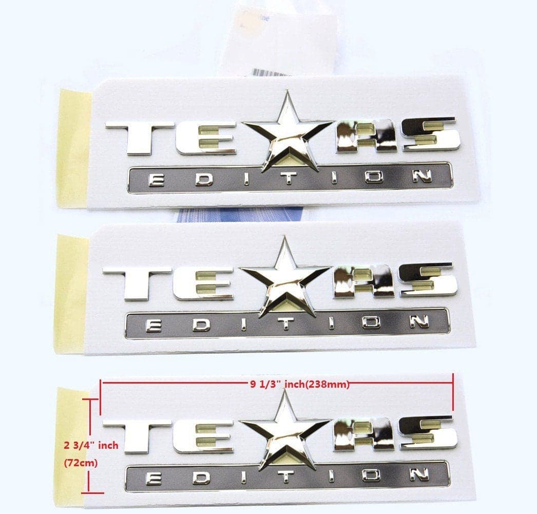 Yoaoo 3Pack OEM Texas Edition Emblem Badge Compatible with Sierra 0715 Silverado and 3Pack Chrome