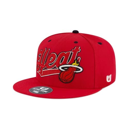 Ultra Game NBA Official Youth 8-20 Snap Back 3D Embroidered Team Logo Baseball Cap Hat, Miami Heat, Team Color, 1SIZE