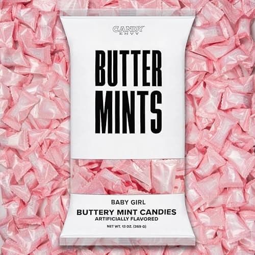 Candy Envy Baby Girl Buttermints 13 oz Bag 100 Individually Wrapped Candy Mints Baby Shower Favors