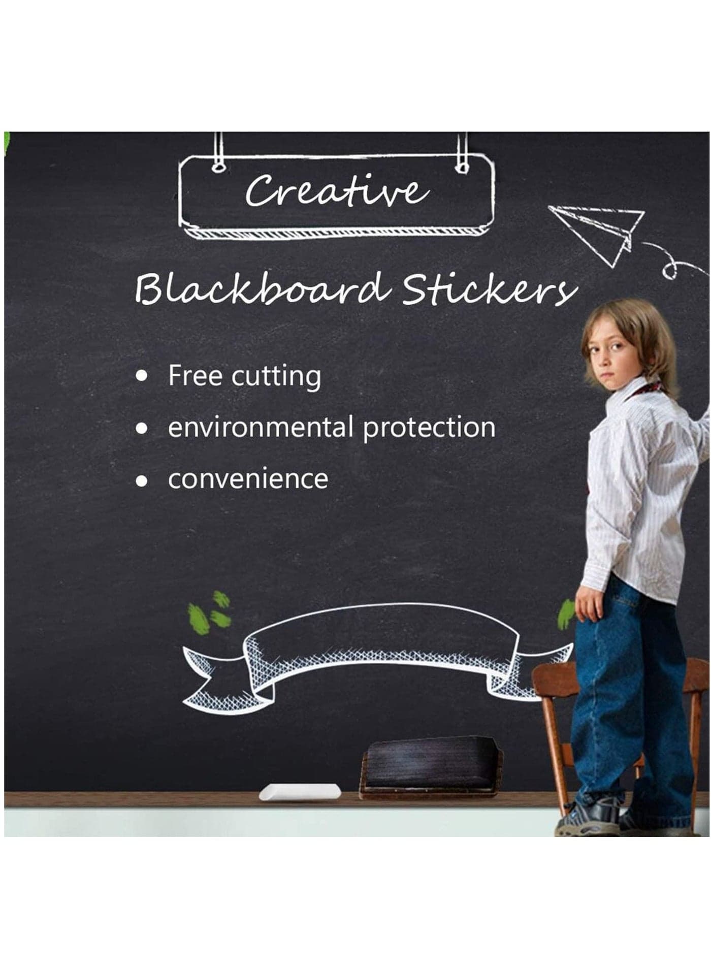 60x200cm Black board Sticker Chalkboard Removable Blackboard Wall Sticker Decal