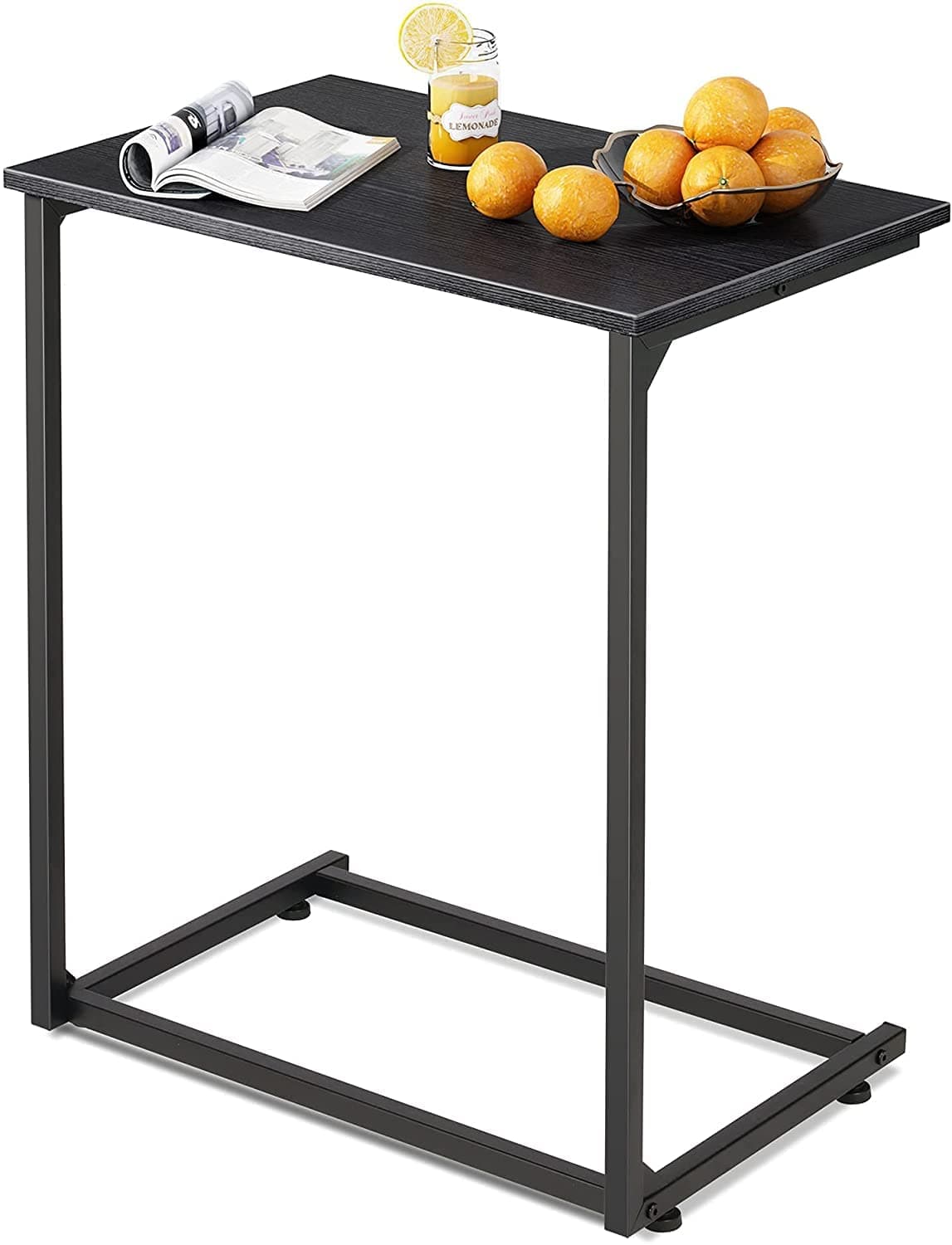 STAR WORK Snack Side Table C Shaped End Table for Sofa CouchBedroom Living Room Dining Room Kitchen Kids Nursery Home Office Black 146 X228 X 262