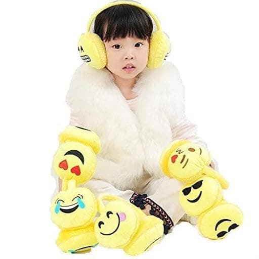 CLOTHERA Kid's Winter Warm Earmuffs (Emoji Pack of 2)