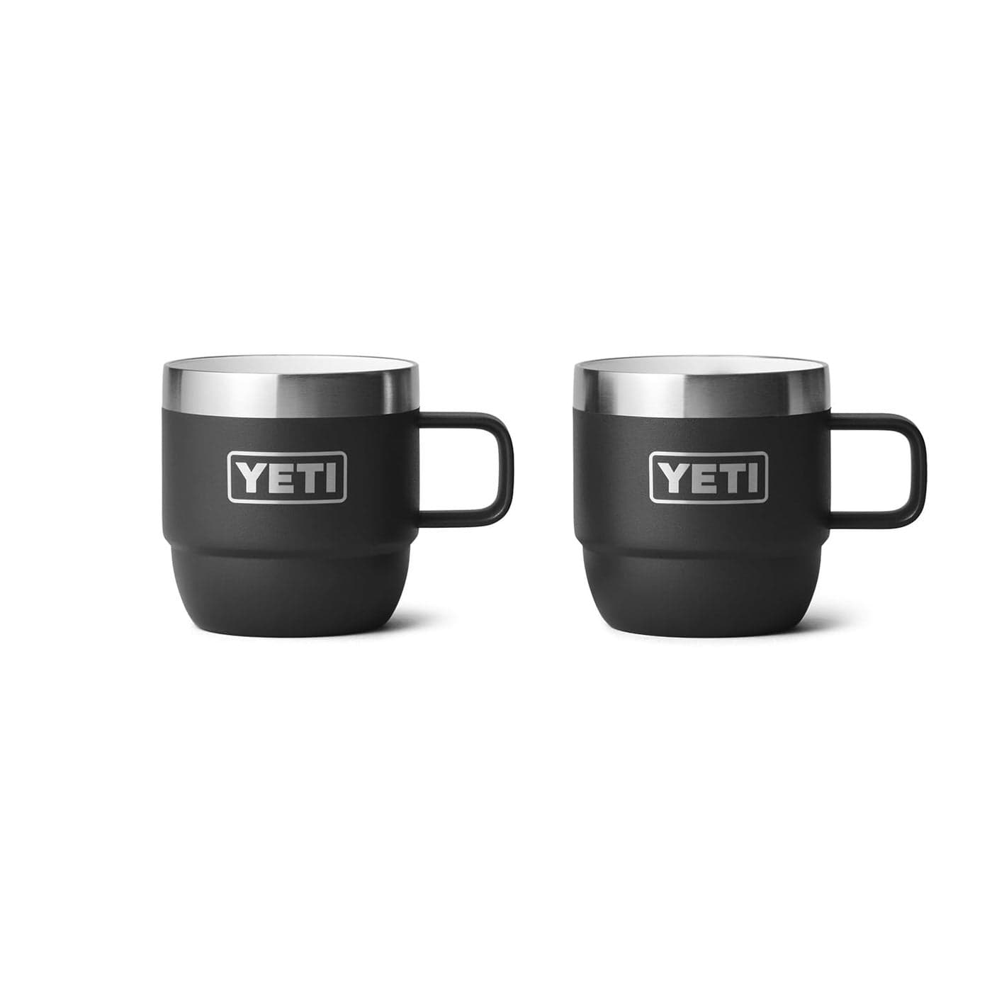 YETI Rambler 6 oz Stackable Mug Stainless Steel Vacuum Insulated EspressoCoffee Mug 2 Pack Black