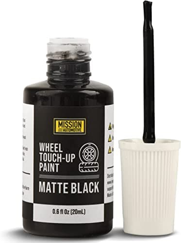 Mission Automotive Matte Black Rim TouchUp Paint Small Resealable Bottle Compatible with Tesla Wheel Rims Curb Rash Repair Kit AntiRust Waterproof Formula Matte Black Paint Finish