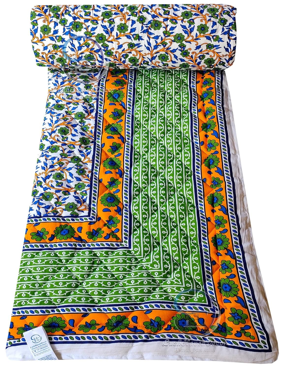 HASHIREX CRAFT Rajasthani Light Weight Soft Jaipuri AC QuiltRazai Designer with Boarder Cotton Quilts Blankets for Home Multicolour Double