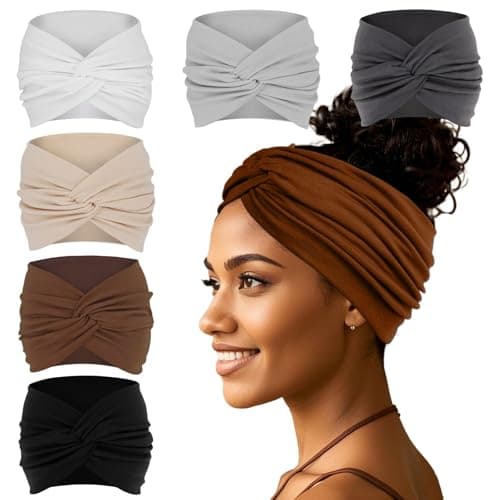 YONUF Wide Headbands For Women Extra Large Headband Twisted Knot Head Bands For Women's Hair Band Turban Accessories 6 Pack