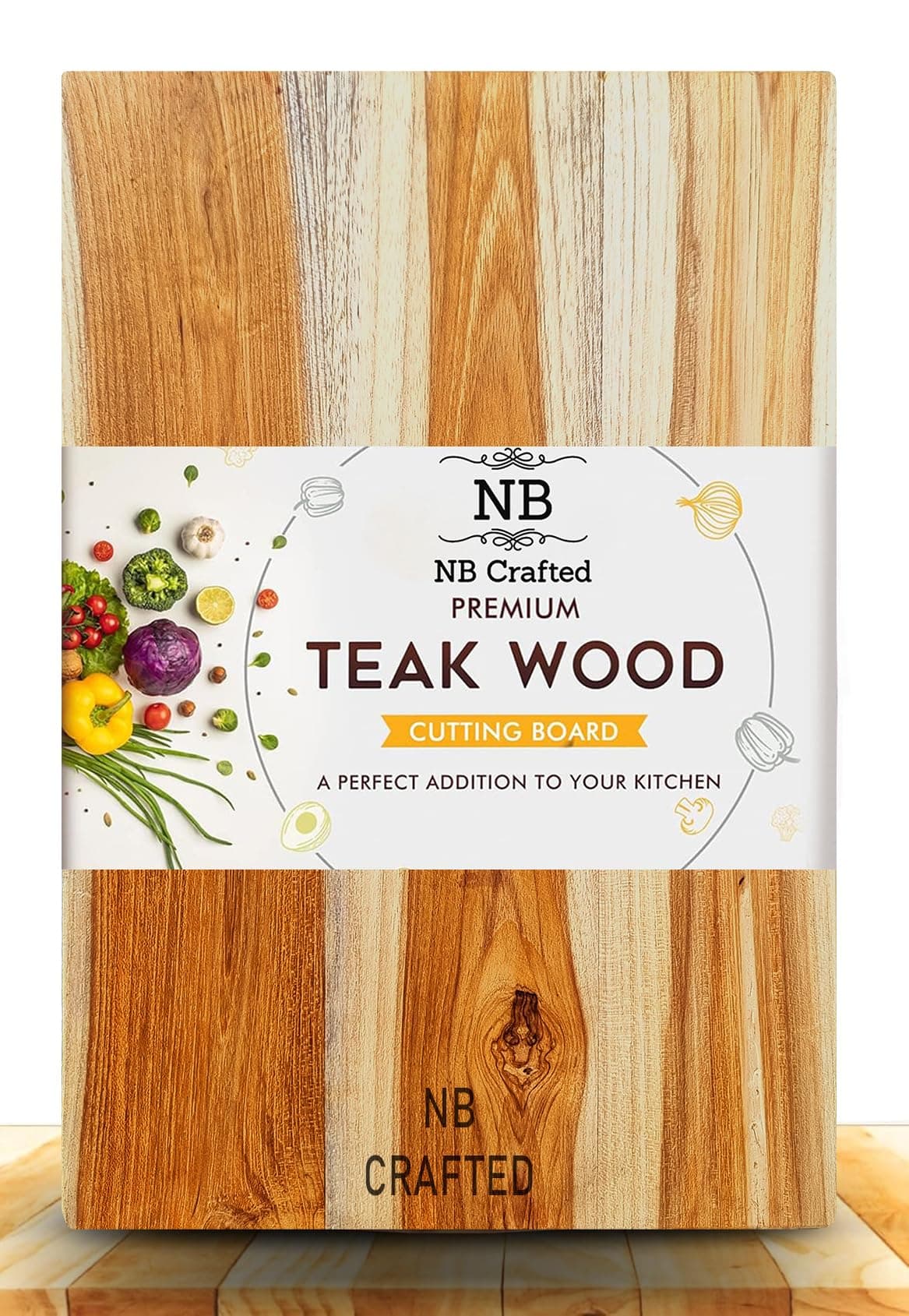 NB Crafted Teak Wooden Chopping Board for Kitchen Home, Restaurants, Hotel Useful for Vegetable & Fruits Chopping Wood Block Size - 30 x 20 x 2 cm (Pack of 1)