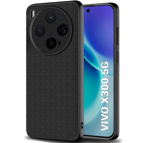TheGiftKart Back Cover Case for Vivo X300 5G | Slim & Lightweight | Ultra-Premium Design | Camera Protection Bump | Fabric Texture Case Cover (PC & TPU, Black)