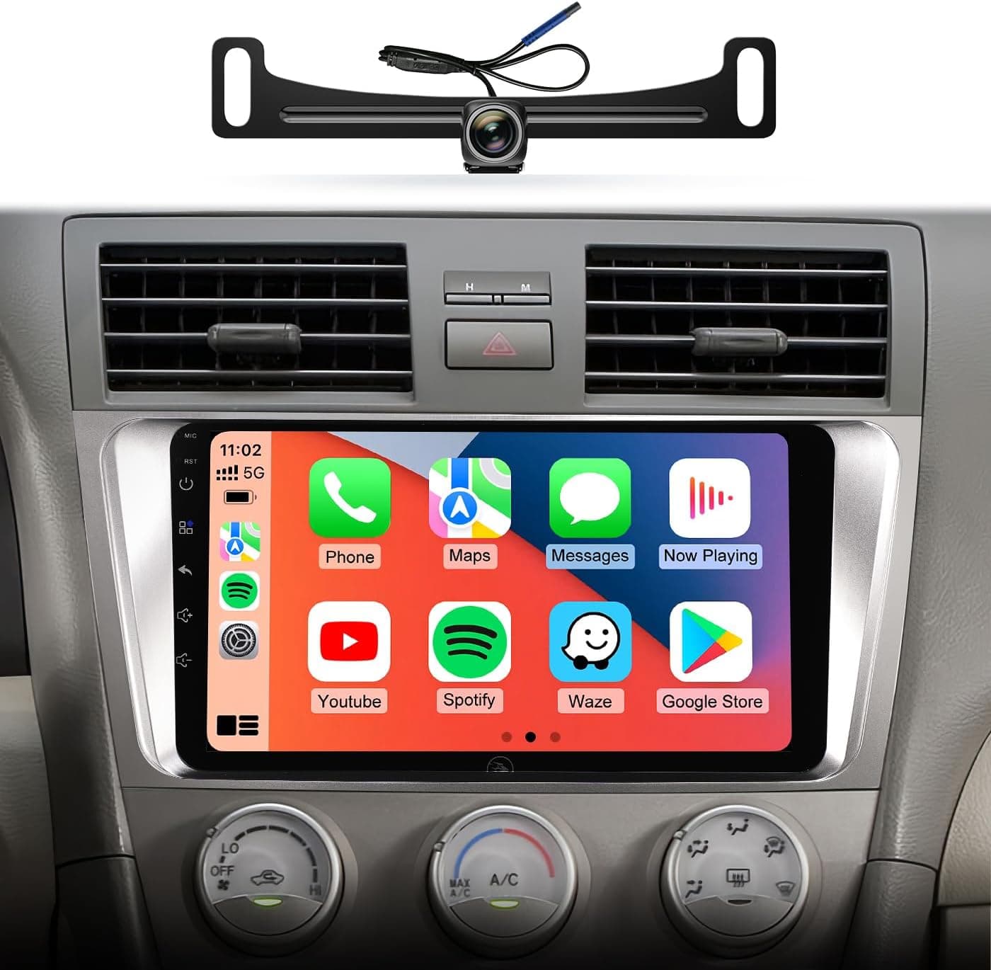 AINAVIGO 5G WiFi Android 12 Car Stereo for Toyota Camry 2006-2011, 9 Inch IPS HD Touch Screen with Wireless CarPlay and Android Auto