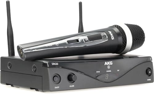 AKG Pro Audio WMS420 Vocal Set Band A Wireless Microphone System with SR420 Stationary Receiver and HT420 Handheld Transmitter