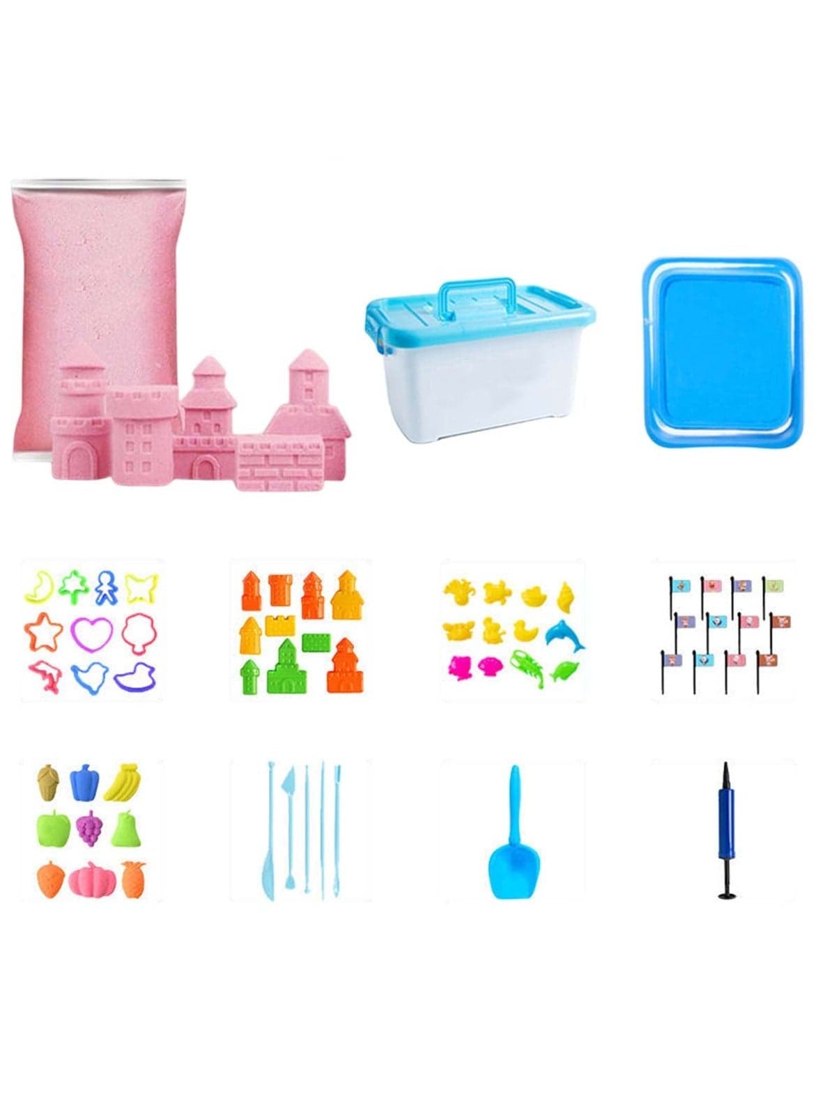 Children’s Space Sand & Clay Toy Set with Storage Box and 60 Molds