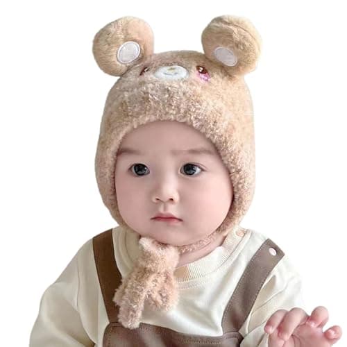 Tomorrow Fashion Baby Winter | Plush | Baby Soft Knitted Hat with Little Ears | Toddler Thermal Hat | Children’s Winter Cap | Woolen Cap for 1-3 Year Old Kids (in, Age, 6 Months, 24 Months,) Brown