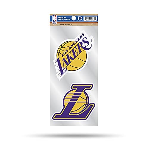 Rico Industries NBA Los Angeles Lakers Double Up Die Cut 2-Piece Sticker Sheet