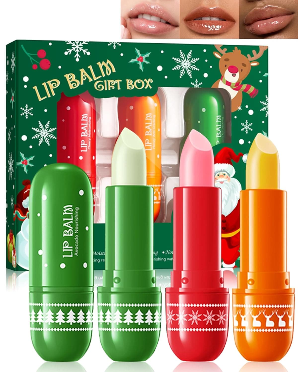 Lip Balm Kit3Pcs Lip Care MoisturizerHydrating Lip Repair Sticks for Dry Cracked LipVegan CrueltyFree Lip Gloss Lip Products Christmas Stocking Stuffers Lip Treatment Gift Set for Women Men