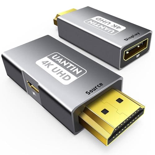 UANTIN HDMI to DisplayPort Adapter 4K 60Hz1080p 120Hz UniDirectional HDMI Male to DP Female Converter 2 Pack for Monitor Compatible with GPULaptopAMDNVIDIAPS5Xbox More