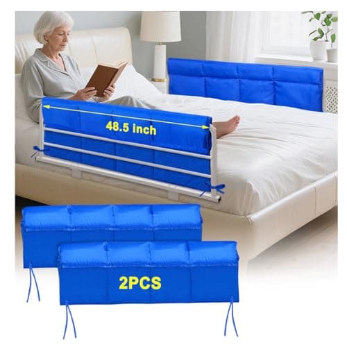 Bed Rail Padding Cushion for Hospital Bed Rails Pads Covers for Elderly Adults Safety Bed Guard Side Rails Bumper Sides Half Rail Cover Seniors Medical Bed Railings Pads Barrier Protector - 2PCS