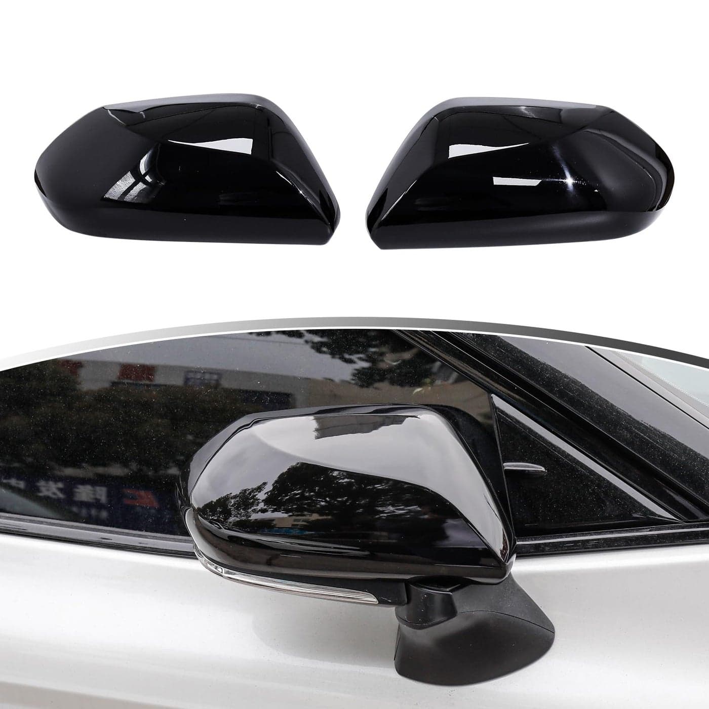 Naisec Rearview Mirror Cover Trim Kit Decoration for Toyota Camry Accessories 2018 2019 2021 2022 2023 2024 2025Black